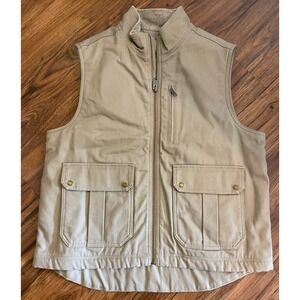 Duluth Trading Co Vest Mens XL Brown Iron Range Fire Hose Mock Neck Berber